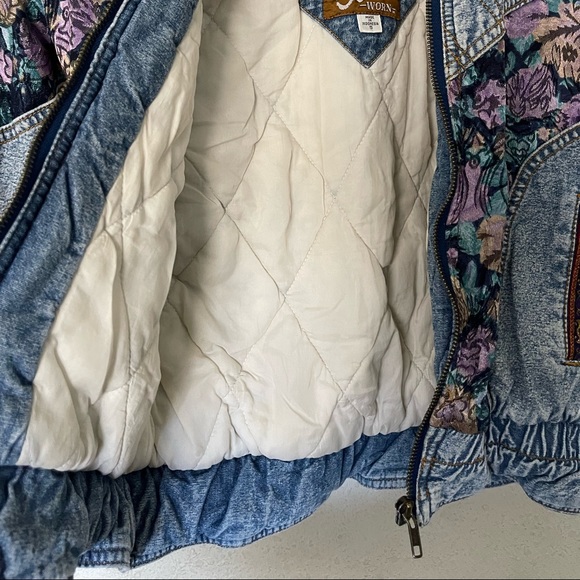 VTG Street Worn Kid Denim Bummer Jacket Size 5 Full Zipper Smocked Cuff D9 - Picture 4 of 11